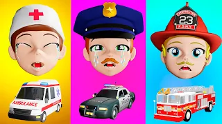 Baby Police Officer Don't Cry Song | Baby Baby Don't Cry + More Lights Kids 3D