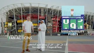 Majed and Brian collect points to protect the environment on their trip to Stadium 974 | #Qatar2022