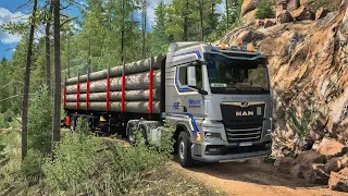 Wooden Log Delivery Across Majestic Mountain Landscapes - Euro Truck Simulator2