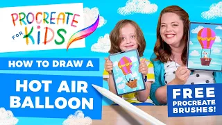 Procreate for Kids: How to Draw a Hot Air Balloon + FREE Procreate Brushes!