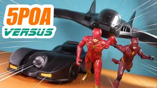 BATMOBILE VS BATWING! Spin Master Michael Keaton Batman and Flash Action Figure and Vehicle Review