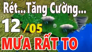 Dự báo thời tiết hôm nay, ngày mai 12 tháng 05 năm 2024 || Mưa Rất To || Thời tiết 3 ngày tới