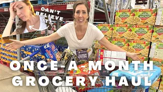 Grocery Haul DISASTER || Once-A-Month Grocery Haul for our Large Fam || Amazing, SHOCKING ending…