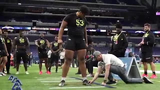 Tristan Wirfs sets a combine record for offensive linemen with a 10.1" broad jump