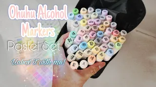 Unboxing Ohuhu Alcohol Markers/ Swatch 48 Pastel Set