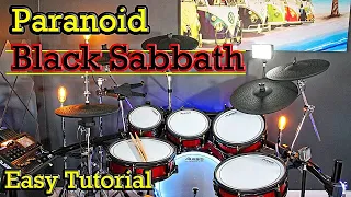 Learn The Main Riff - Black Sabbath * Paranoid * Drum Tutorial Lesson