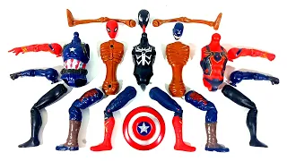 Merakit Mainan Spider-man Vs Siren Head Vs Captain America Vs Venom Avengers Superhero Toys