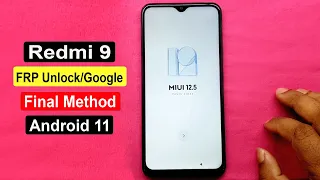 Redmi 9 FRP Unlock Android 11 | Redmi 9 (M2004J19G) Google Lock Remove MIUI 12.5 Latest Security |