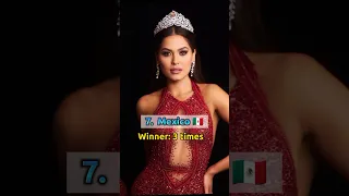 Top 10 Countries with the Most Miss Universe Winners #shorts