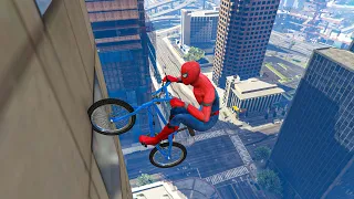 GTA 5 Spiderman Epic Bike Jumps #29 - Spider-Man Stunts & Fails, Gameplay Funny Moments & Fails