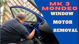 Ford Mondeo Mk3 Electric Window Removal And A Punchure