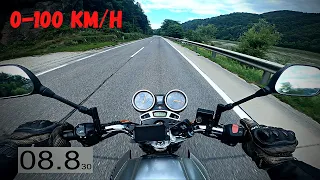 YAMAHA YBR 250 acceleration 0-100 km/h (4K)