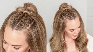 HALFUP DOUBLE BRAID HAIRSTYLE