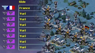 Red Alert 2 | France vs 7 BRUTALS YURI + Superweapons