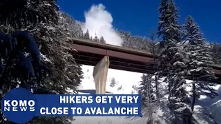 Close encounter with controlled avalanche at Snoqualmie trail