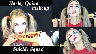 Макияж Харли Квин Отряд самоубийц. Harley Quinn makeup. Suicide squad. Halloween 2016