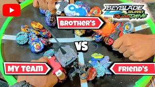 my team vs brother's team vs friend's team #beyblades fight | triple threat beyblade battle