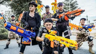 3T Nerf War : Couple SEAL X Warriors Nerf Guns Fight Crime Crazy Intruder Bandits Weapon