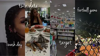Weekly Vlog : wash day , fall room decorations, twin date , target run , football game | Yonikkaa