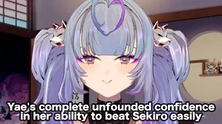 Yae's complete unfounded confidence in her ability to beat Sekiro easily