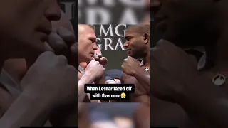 The faceoff between Lesnar and Overeem 😨