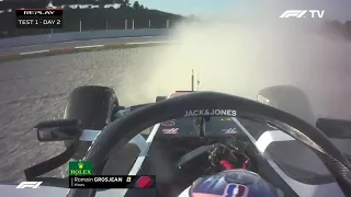 ONBOARD Grosjean Crash | 2020 Pre-season testing Day 2