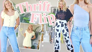 THRIFT FLIP (no sew) ✨ transforming OLD clothes in my closet ~trendy~! resize jeans, crop tops +more
