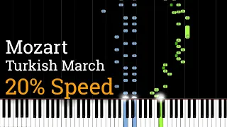 Mozart - Turkish March / Rondo Alla Turca (Slow Piano Tutorial) [20% Speed]