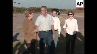 German Chancellor Angela Merkel arrives at Bush's Texas ranch