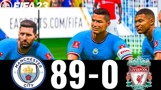 FIFA 23 - MESSI, RONALDO, MBAPPE, NEYMAR, ALL STARS | MAN  CITY 89-0 LIVERPOOL FC | UCL FINAL |