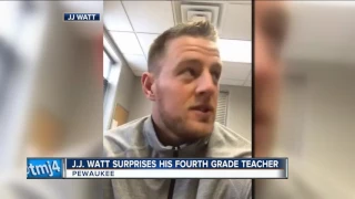 JJ Watt surprises teacher for her retirement