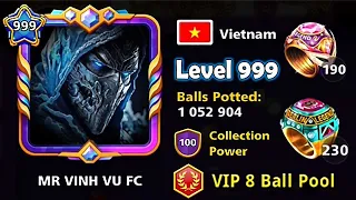 I met Level 999 🙀 Mr VINH VU FC 🔥 230 Berlin 190 Venice Rings 8 ball pool