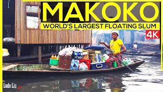 LOST inside World's Biggest FLOATING SLUM : MAKOKO - 4k immersive Travel Africa