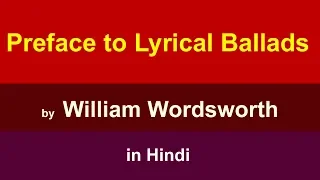 Preface to Lyrical Ballads in Hindi || William Wordsworth