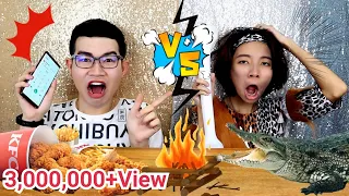 ชาเลนจ์คนธรรมดา VS มนุษย์ถ้ำ อาหารแปลก #Mukbang​ Normal Person vs Caveman FOOD CHALLENGE:ขันติ