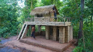 60 Day Building The Most Creative Luxury Villa Using wooden & bamboo In Jungle