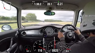 R53 Mini Cooper S chasing Focus Rs at Goodwood trackday June 2020