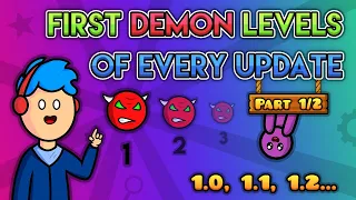 Beating the FIRST Demon Level of Each Geometry Dash Update! - Part 1/2