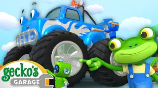 Monster Truck gets a Makeover! | Animal for Kids | Truck and Bus Cartoon | Gecko's Garage