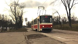 Трамвай Tatra-T6B5SU №077 марш.22а (В депо) / Tram Tatra-T6B5SU no.077 route 22a (To depot)