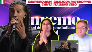 Sanremo 2024 - Ghali con Ratchopper canta "Italiano vero" | 🇩🇰REACTION