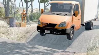 Mobil vs Potholes #11 - BeamNG Drive