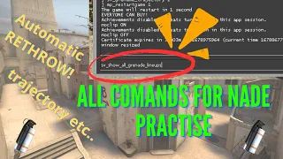 CSGO All Console Commands For Nade Practise! (rethrow, trajectory etc...) #csgonades #csgolineups