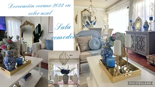 Decoración de Mi Sala y Comedor en Color Azul para Verano 2022 💙/ Blue Summer Living Room 2022💙