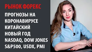 Прогнозы на коронавирусе. Китайский Новый год. Nasdaq, Dow Jones, S&P500, USDX, PMI в мире