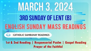 3 March 2024 English Sunday Mass Readings | 3rd Sunday of Lent (B)