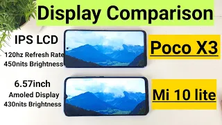 Poco x3 vs mi 10 lite display comparison indepth review