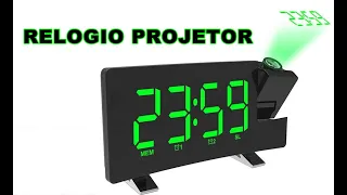 relogio projetor de horas de led para quarto,projeta as horas no teto com numeros grandes!