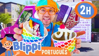 Blippi Explora um Caminhão de Sorvete! | 2 HORAS DO BLIPPI! | Vídeos Educativos para Crianças