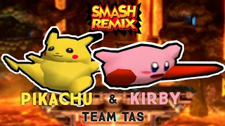 Smash Remix TAS | Pikachu & Kirby vs. Bowser & Ganondorf | Team Combo-Match